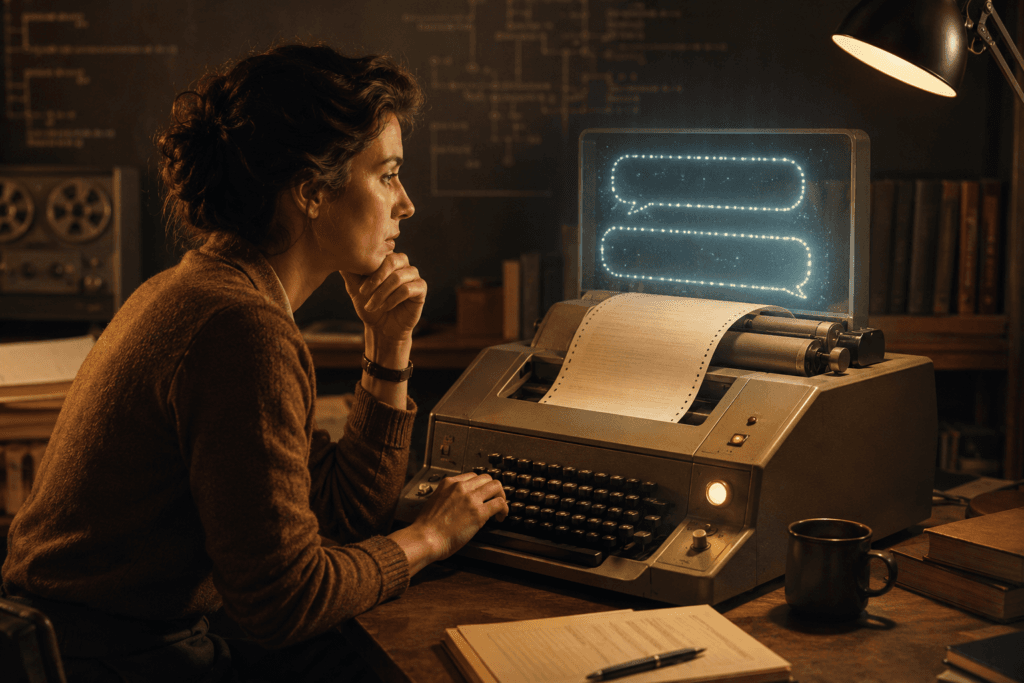 Asistentes Sintéticos: Representación imaginativa de las primeras conversaciones con computadoras