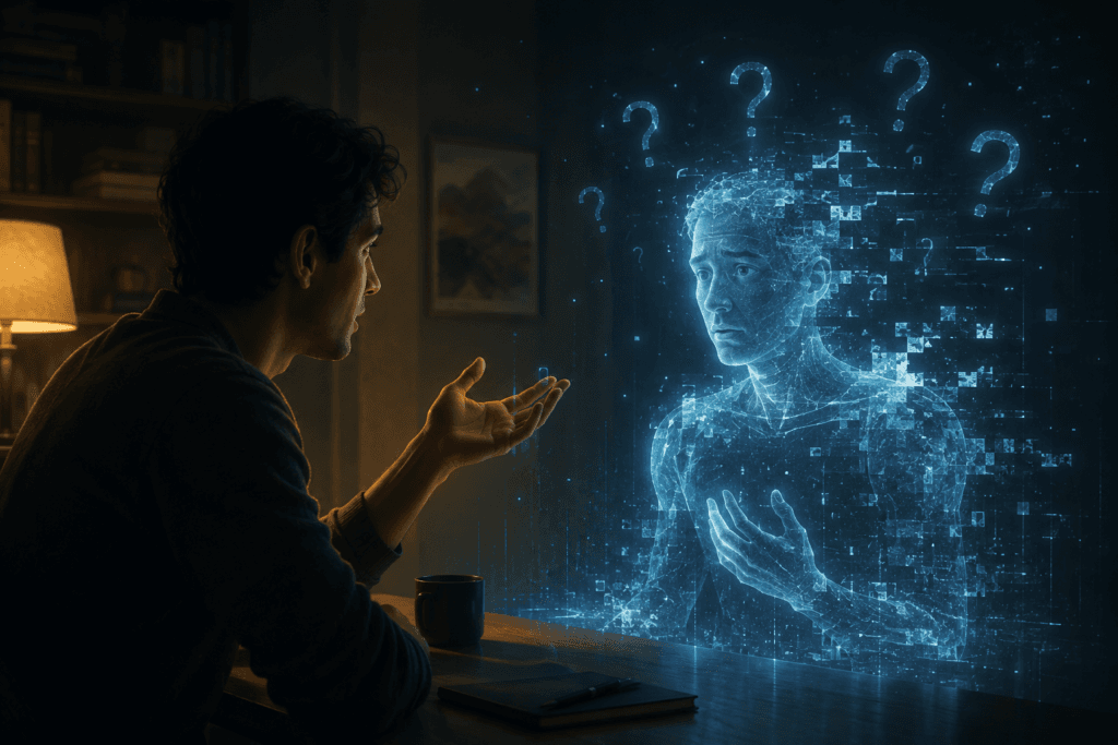 Asistentes Sintéticos: Representación imaginativa de un desvío de identidad durante una conversación